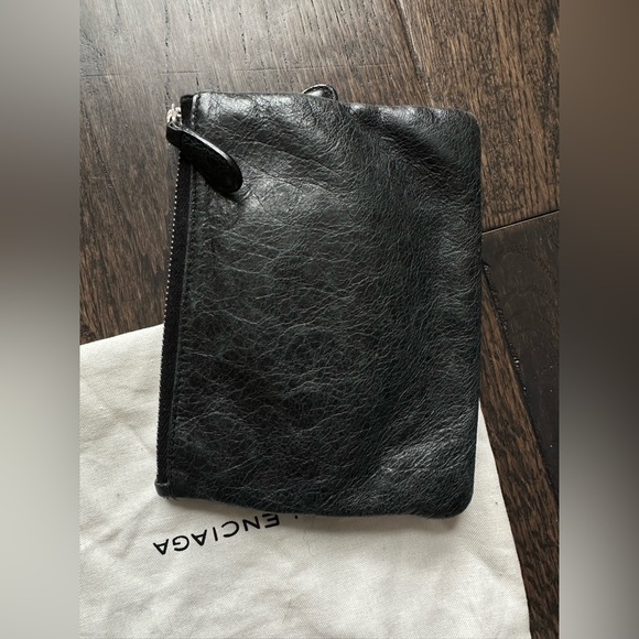 Balenciaga dark gray giant silver studs coin purse zipped wallet - Picture 5 of 9